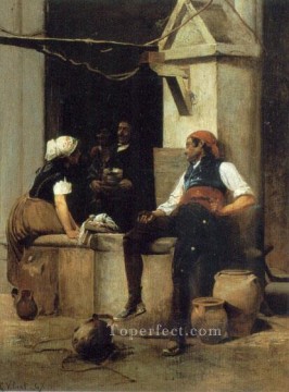  Georges Works - Chatting by the Fountain academic painter Jehan Georges Vibert